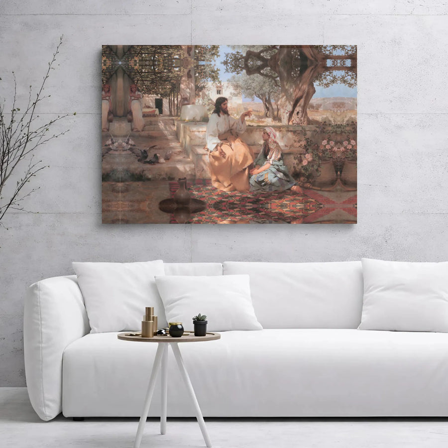 Christ in the House of Martha and Mary Canvas Print | Henryk Siemiradzki Fine Art | Premium Gallery Wrap | Religious Home Decor Wall Art