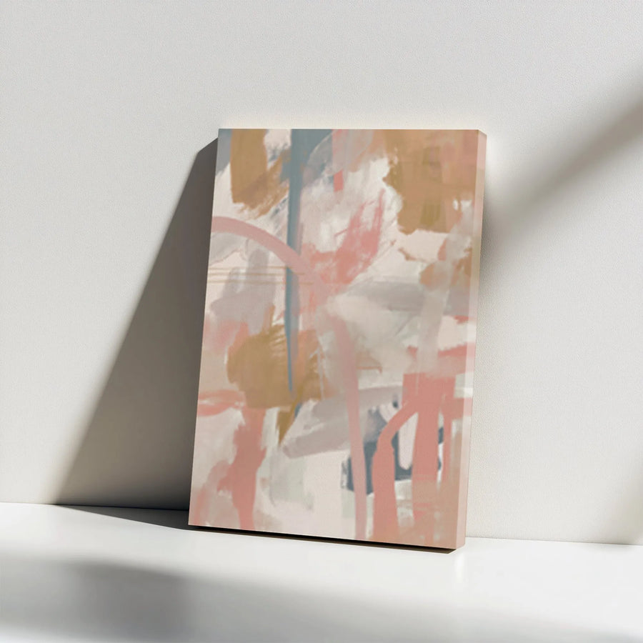 Abstract Canvas Wall Art | Spring Shadows Painterly Abstract Print | Premium Gallery Wrapped Canvas | Modern Wall Decor for Living Room