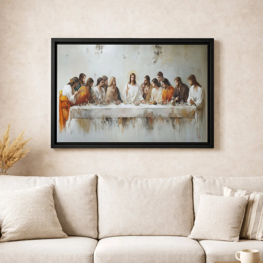 The Last Supper Canvas Wall Art | Jesus Christ Religious Painting | Gallery Wrapped Premium Print | Spiritual Home Decor Gift