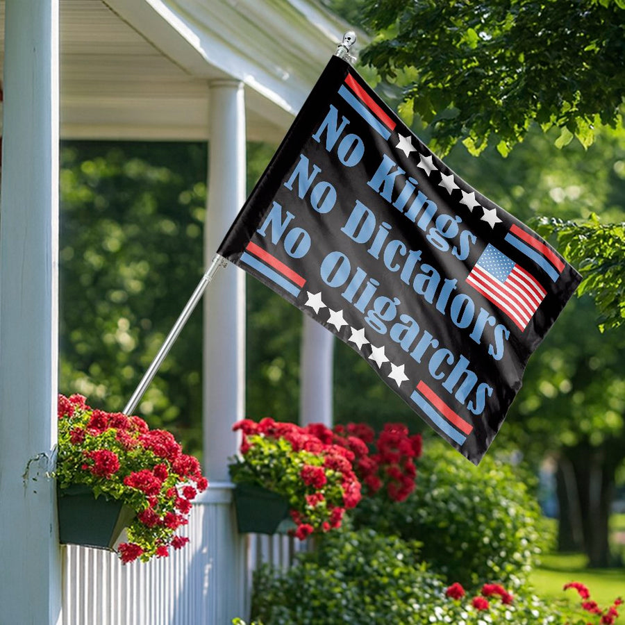 No Kings No Dictators No Oligarchs Flag | Anti-Authoritarian Garden Banner | Weather-Resistant Premium Polyester | Patriotic Freedom Yard Decor