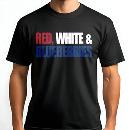 Red White and Blueberries T-Shirt | Patriotic American Flag Graphic Tee | 100% Cotton Premium Quality | USA Independence Day Gift for Patriots