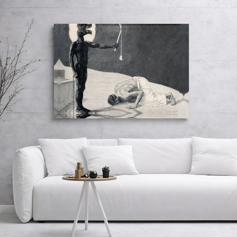 The Idol Of Autocracy Canvas Art | Mihály Zichy Fine Art Print | Gallery Wrapped Premium Wall Decor | Dark Symbolic Collector's Piece