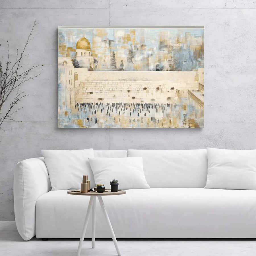 Western Wall Jerusalem Canvas Print | Abstract Dome of the Rock Wall Art | 1.25-Inch Gallery Wrap | Premium Spiritual Decor for Home or Office