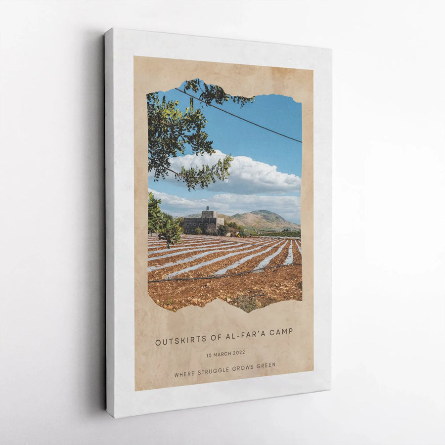 Al-Far'a Camp Landscape Canvas Print | Middle East Documentary Photography | Premium Gallery Wrap Wall Art | Meaningful Cultural Heritage Gift