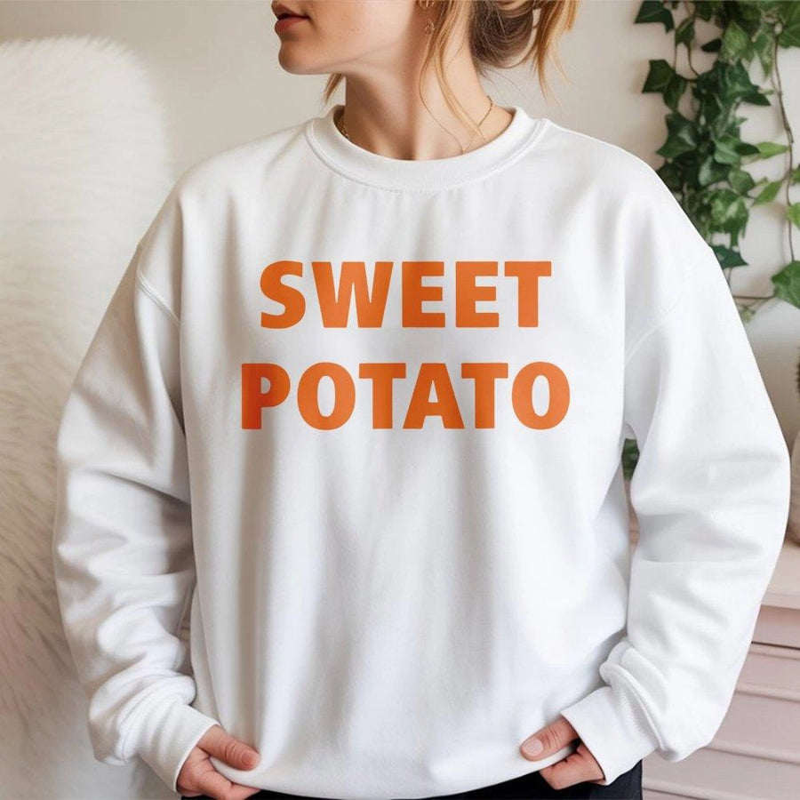 Sweet Potato Sweatshirt | Funny Matching Thanksgiving Couple Design | Premium Cotton Blend | Gift For Husband Wife Partners
