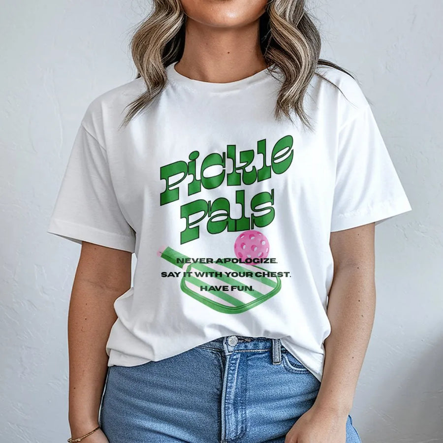 Pickleball Graphic T-Shirt | Pickle Pals Sport Design | Premium 100% Cotton Tee | Gift for Pickleball Player & Pickle Pals Club Member