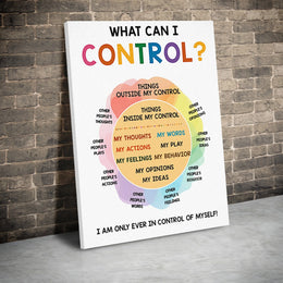 What Can I Control? Circle Of Control Chart | Educational Mental Health Wall Art | Premium Gallery Wrapped Canvas | Therapy Office & Classroom Decor