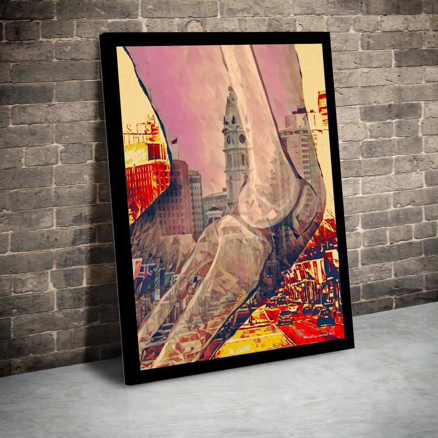 Philadelphia Cityscape Anatomy Wall Art | Abstract Knee Joint Canvas Print | Gallery Quality 1.25-inch Profile | Medical Office Decor Gift