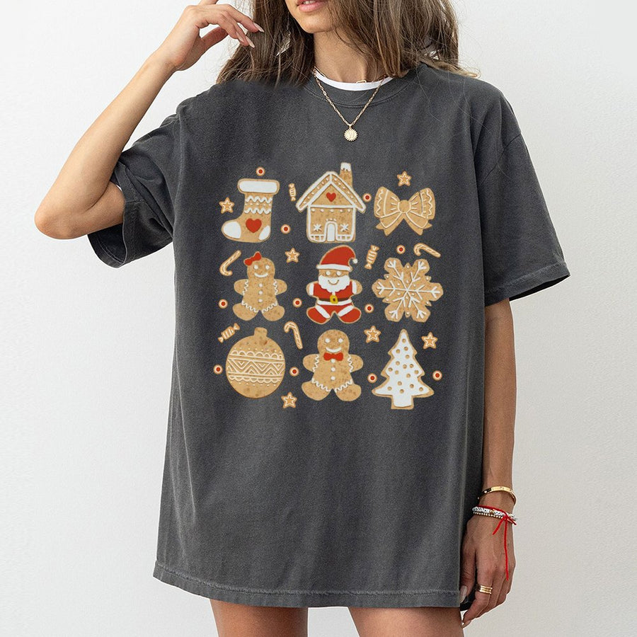 Gingerbread Christmas T-Shirt | Cute Holiday Cookie Graphic Print | 100% Cotton Premium Tee | Festive Family Matching Outfit Gift