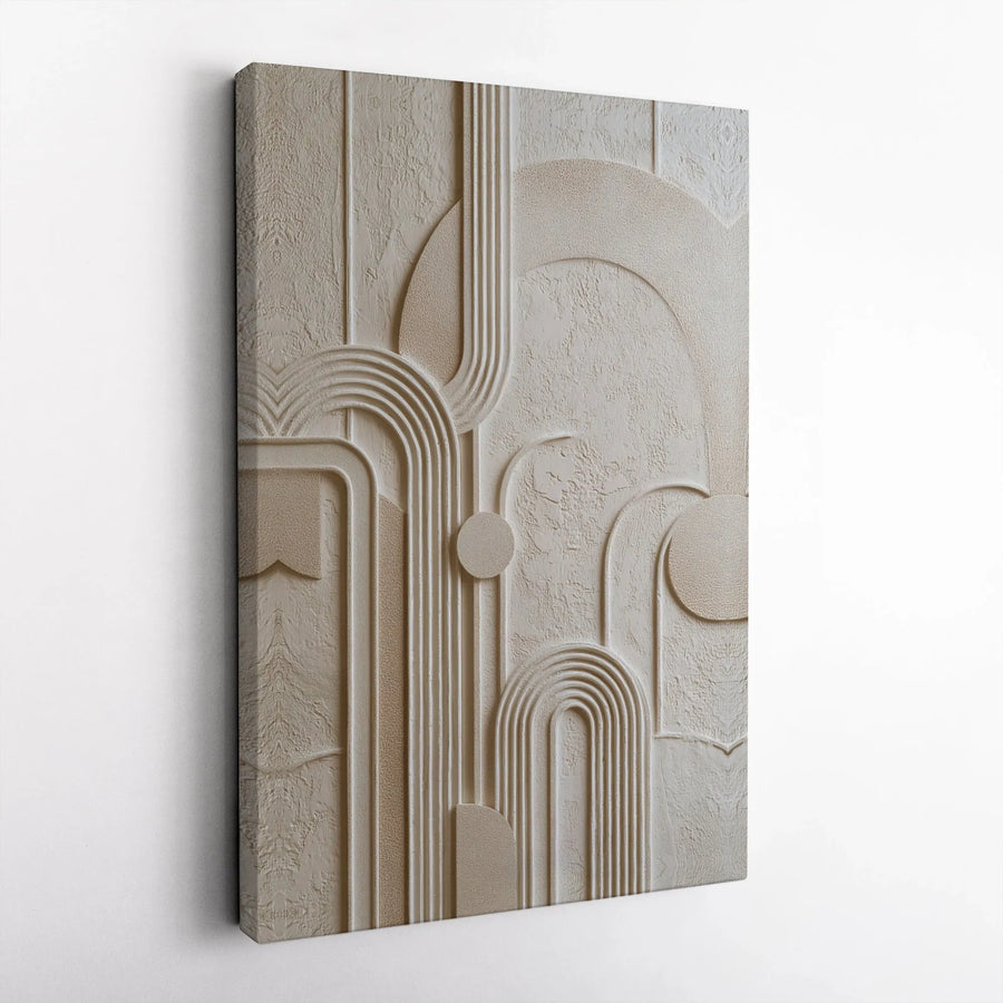 Abstract Geometric Arch Canvas Art | 3D Texture Effect Minimalist Wall Decor | Premium Fade-Resistant Gallery Print | Modern Home & Office Accent