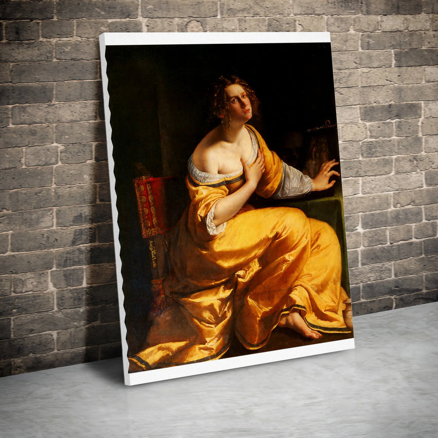 Mary Magdalene as Melancholy by Artemisia Gentileschi | Classical Baroque Wall Art | Premium Gallery-Wrapped Canvas | Sophisticated Home Decor Gift
