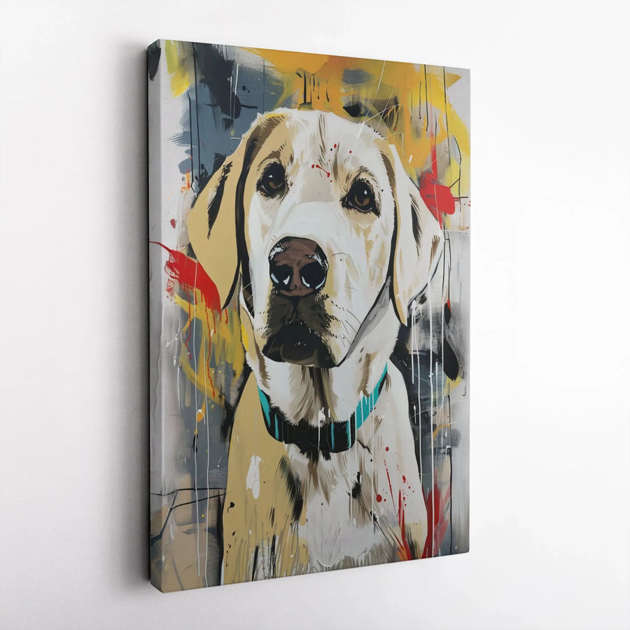 Yellow Labrador Retriever Wall Art | Abstract Graffiti Dog Portrait | Premium 1.25-Inch Gallery Canvas | Unique Pet Lover Gift