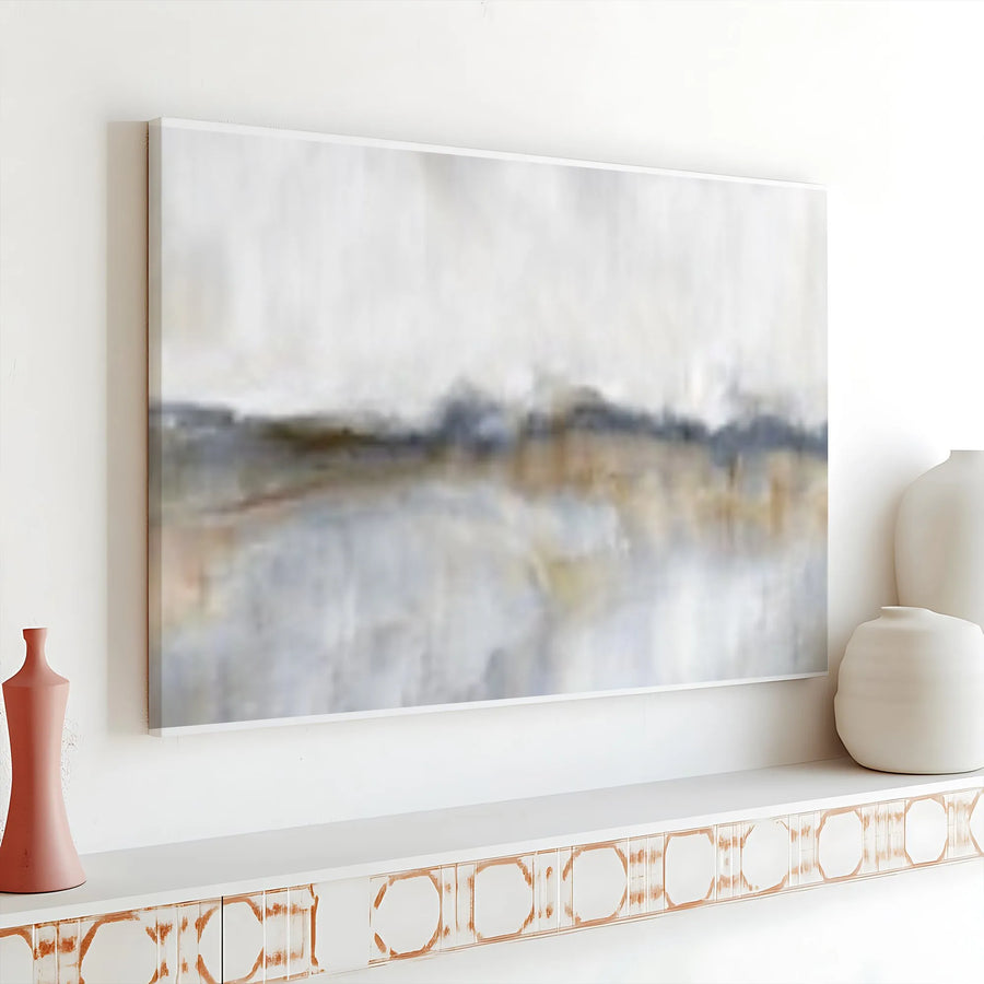 Abstract Landscape Canvas Wall Art | Minimalist Seascape Painting Print | Premium Gallery Wrapped Canvas | Modern Home & Office Decor Gift