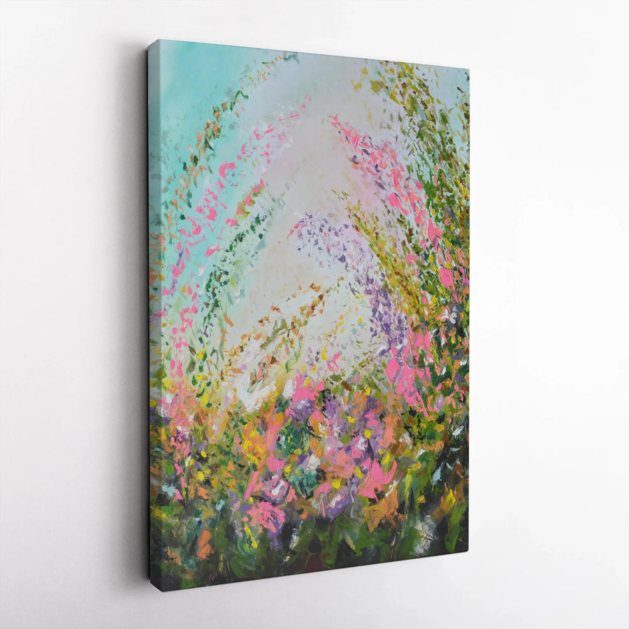 Abstract Floral Field Canvas Wall Art | Impressionist Wildflower Meadow Print | 1.25 Inch Gallery Wrap | Premium Home Decor Gift