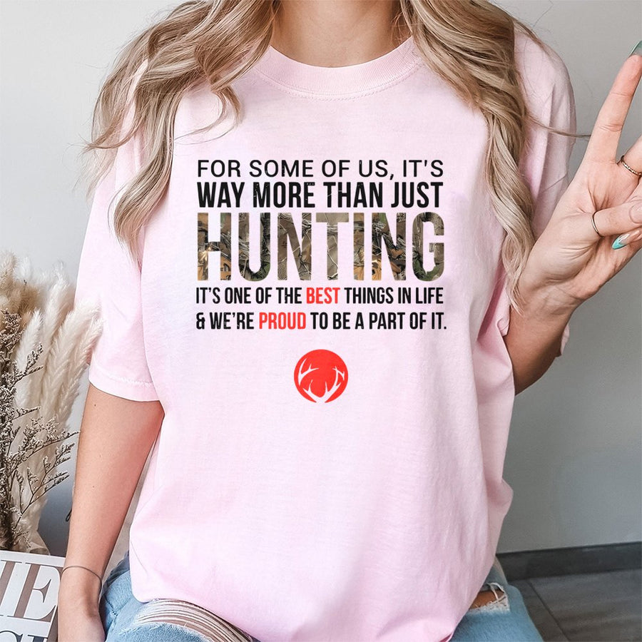 Hunting T-Shirt | Camo Text Deer Hunter Quote | Premium Soft Cotton Tee | Gift for Outdoorsmen & Women