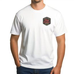 Blue Collar Dollar T-Shirt | Vintage Workwear Badge Graphic | 100% Cotton Premium Tee | Hard Working Man Gift for Dad
