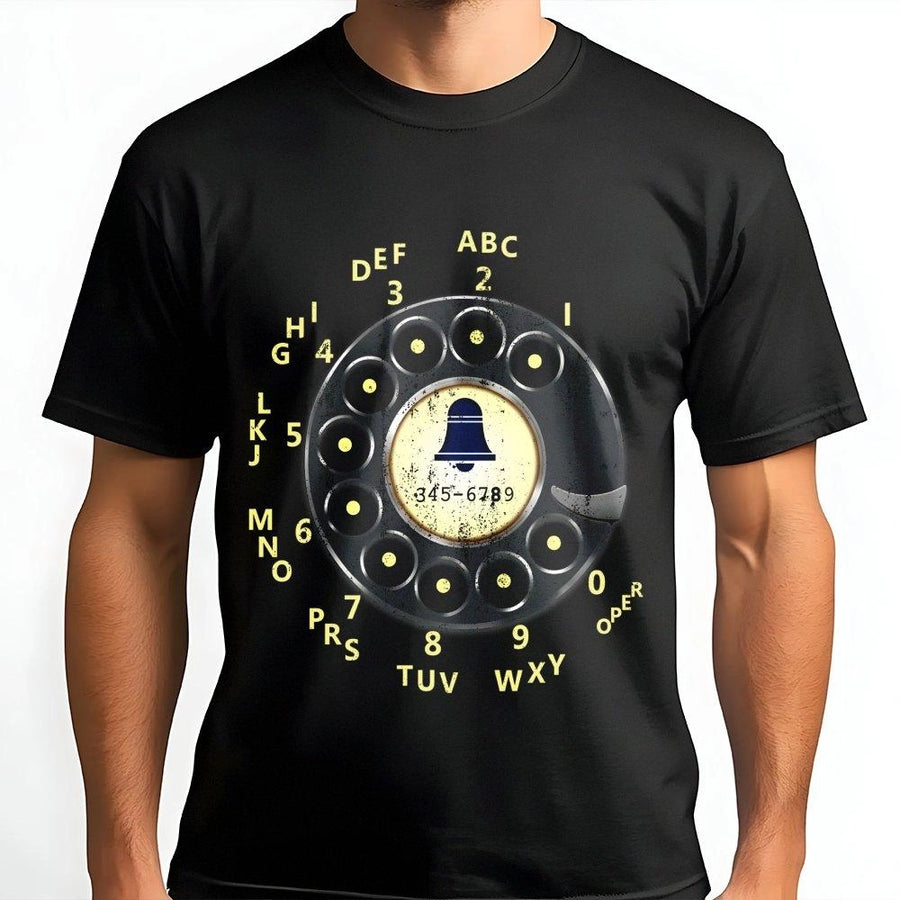 Vintage Rotary Phone T-Shirt | Retro Telephone Dial Graphic Tee | 100% Premium Cotton | Unique Nostalgia Gift for Tech Enthusiasts