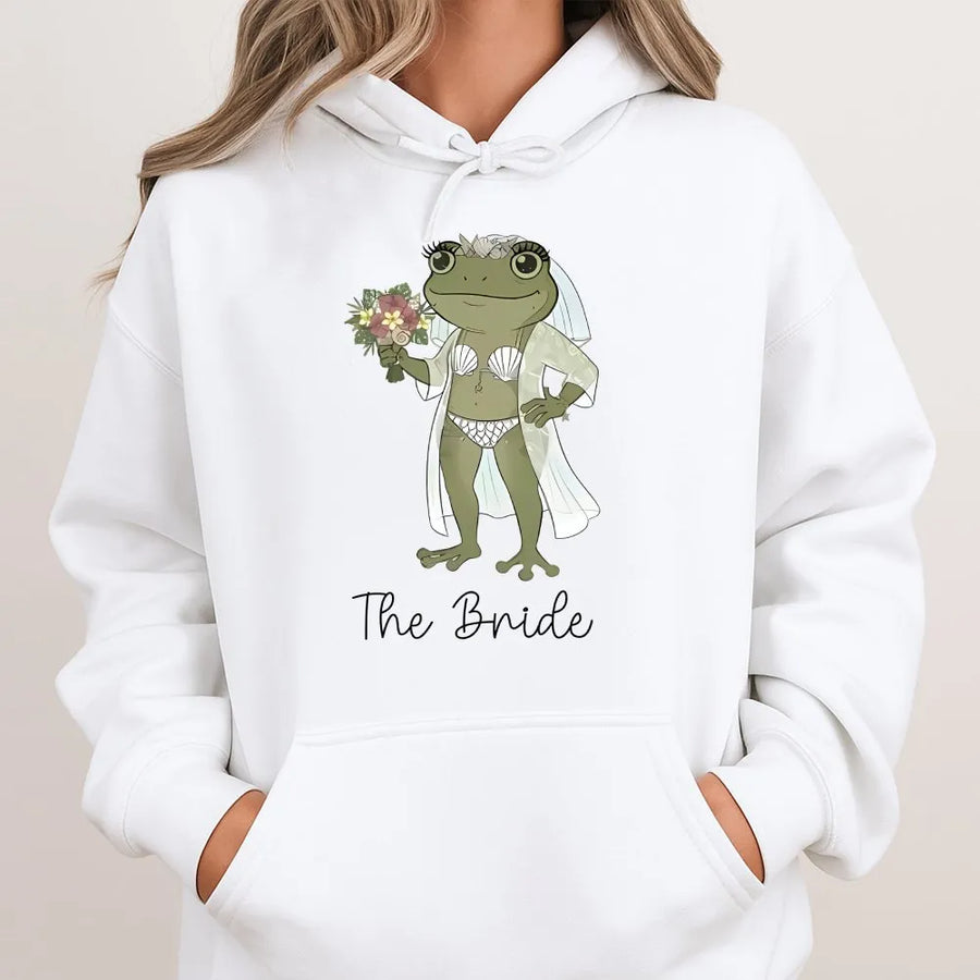 Frog Bachelorette Party Hoodie | Funny Coastal Bride Graphic | Unisex Crewneck Pullover | Matching Bridesmaid & Bride to Be Gift