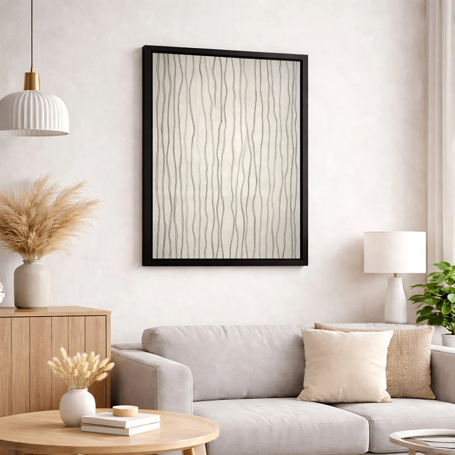 Abstract Vertical Lines Canvas Art | Minimalist Wavy Line Wall Decor | Premium Fade-Resistant Gallery Wrap | Modern Home & Office Interior Accent