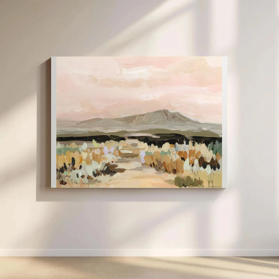 Desert Mountain Canvas Wall Art | Abstract Southwestern Landscape Print | Premium Gallery-Wrapped Canvas | Modern Bohemian Home Decor Gift