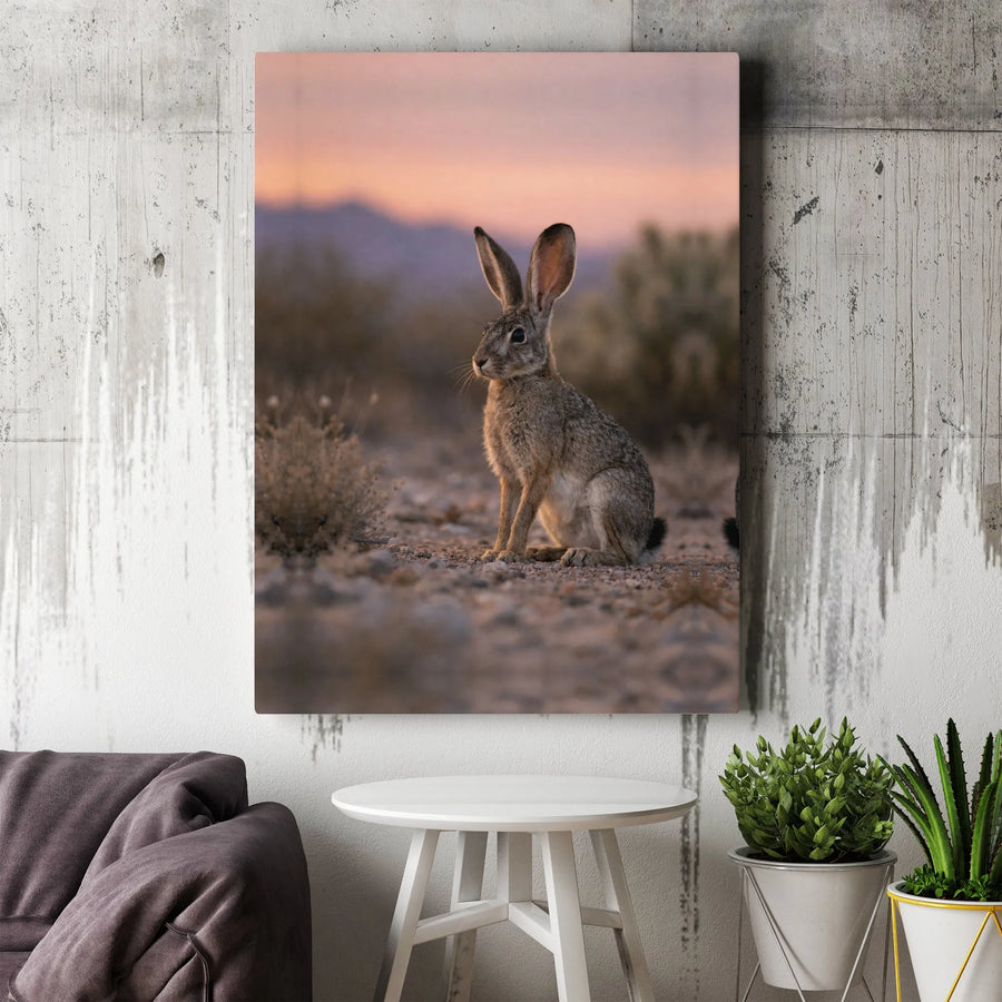 Desert Jackrabbit Canvas Print | Wildlife Photography Wall Art | Premium Gallery Wrapped Canvas | Southwestern Decor Gift for Nature Lovers