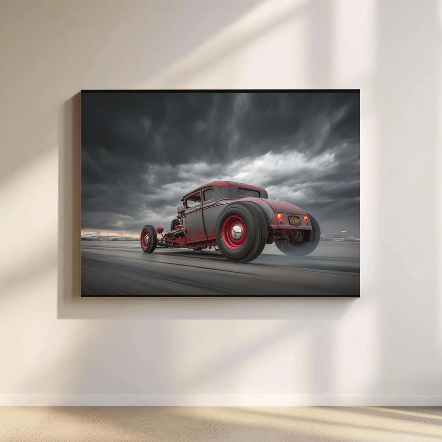 Hot Rod Rat Rod Canvas Print | Vintage Muscle Car Wall Art | Premium Gallery Wrapped Decor | Gift for Car Enthusiasts and Gearheads