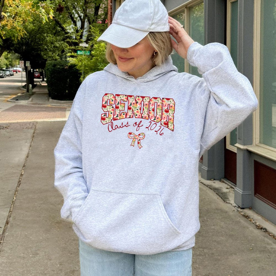 Senior 2026 Hoodie | Floral Coquette Aesthetic Class Of 2026 Sweatshirt | Premium Cotton-Blend | Perfect Graduation Gift For High School Seniors