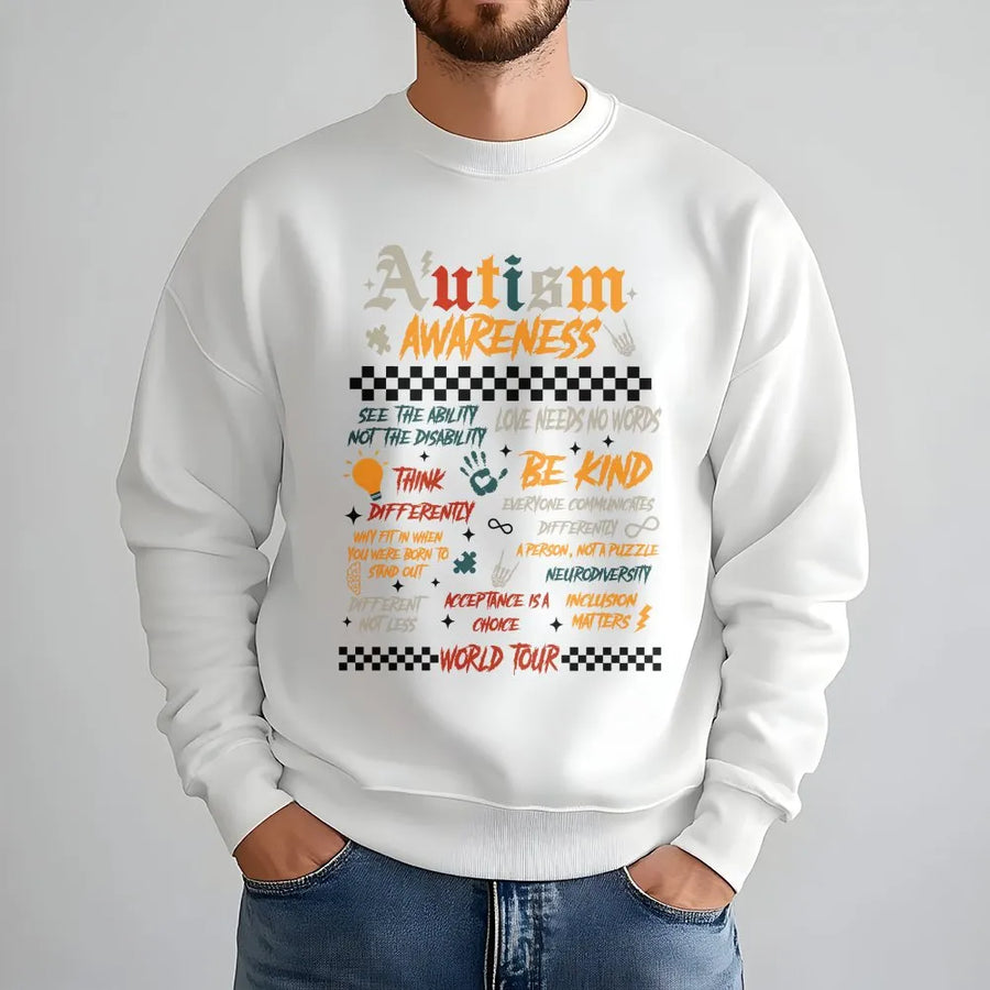 Autism Awareness Sweatshirt | Neurodiversity Acceptance Retro Graphic | Premium Cotton Shirt | Support Advocate Gift