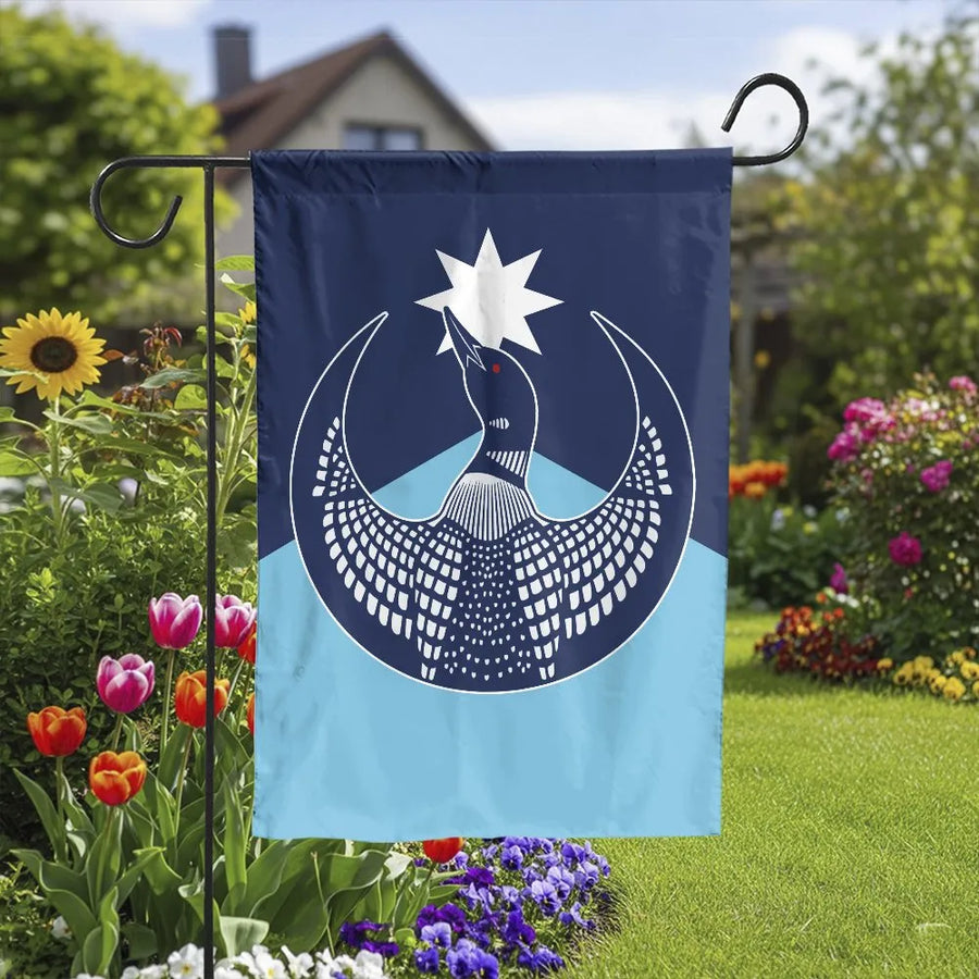 New Minnesota State Garden Flag | Loon and North Star Design | Premium Double Sided Polyester | Patriotic MN Yard and Home Decor Gift