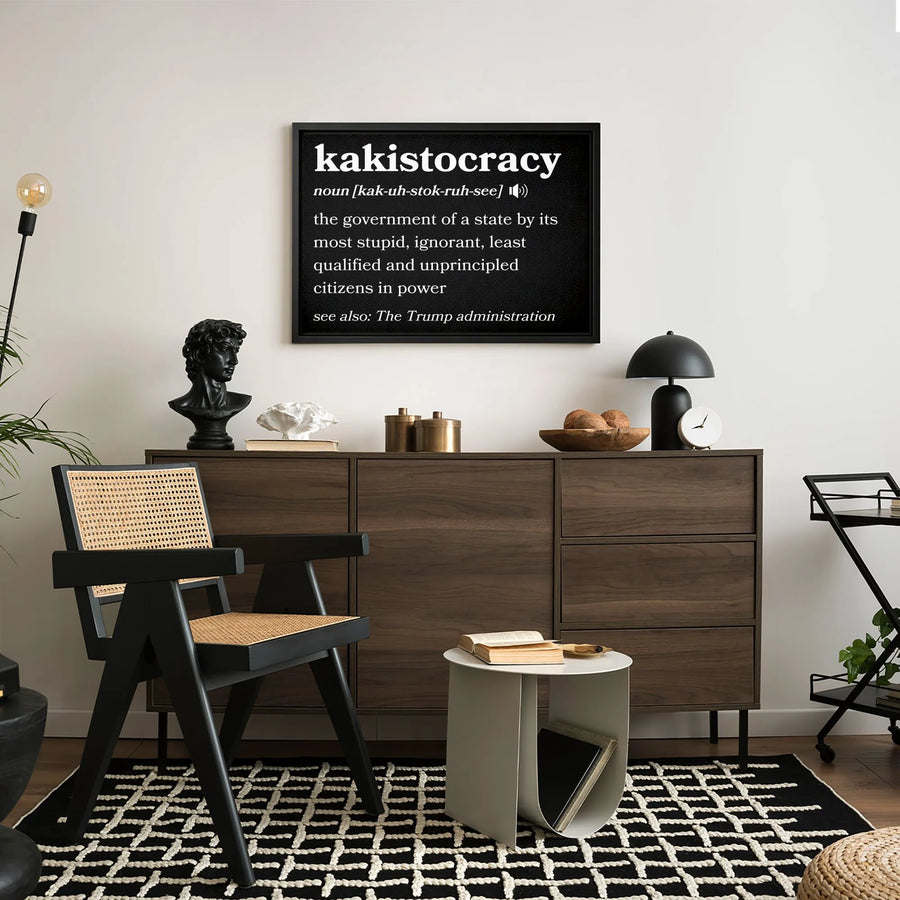 Kakistocracy Definition Wall Art | Modern Dictionary Style Poster | 1.25-Inch Gallery Canvas | Satire Gift for Activists