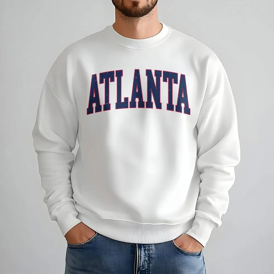Atlanta Sweatshirt | Vintage Collegiate Style Graphic | Premium Cotton | Souvenir Gift for Men and Women