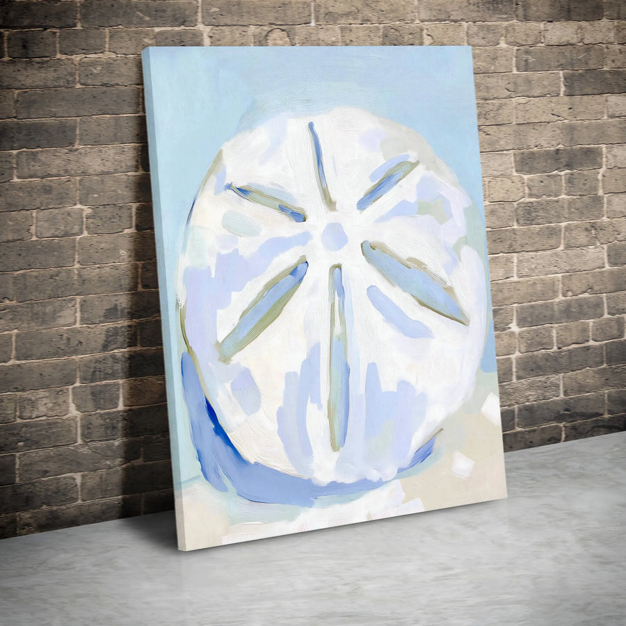 Sand Dollar Canvas Wall Art | Abstract Coastal Painting Print | Premium 1.25" Thick Gallery Wrapped Canvas | Beach House Bathroom Decor Gift