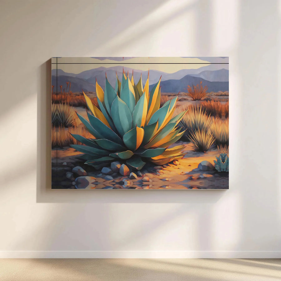 Desert Agave Canvas Wall Art | Southwestern Landscape Painting | Premium Fade-Resistant Print | Modern Home & Office Decor Gift