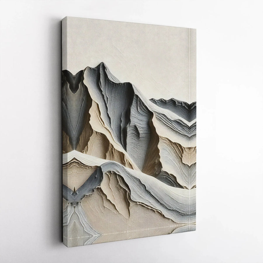 Abstract Mountain Wall Art | Modern Textured Landscape Print | 1.25 Inch Gallery Canvas | Premium Home & Office Decor Gift