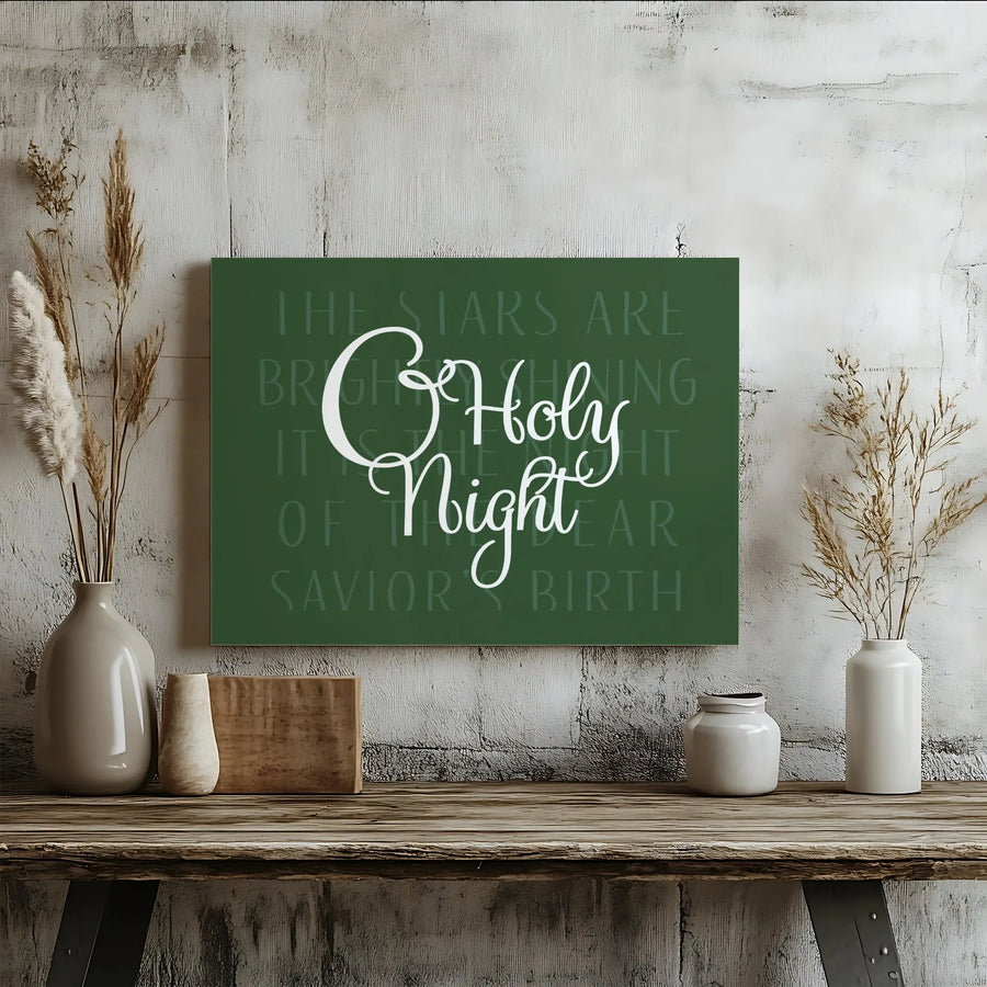 O Holy Night Canvas Print | Christmas Lyrics Wall Art | Premium Gallery Wrap Decor | Holiday Religious Gift for Home