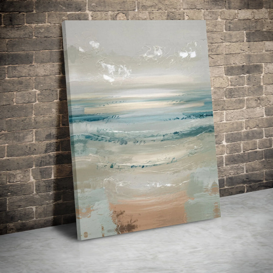 Coastal Abstract Wall Art | Modern Minimalist Ocean Painting Print | Premium Thick Gallery Wrap Canvas | Living Room & Bedroom Decor