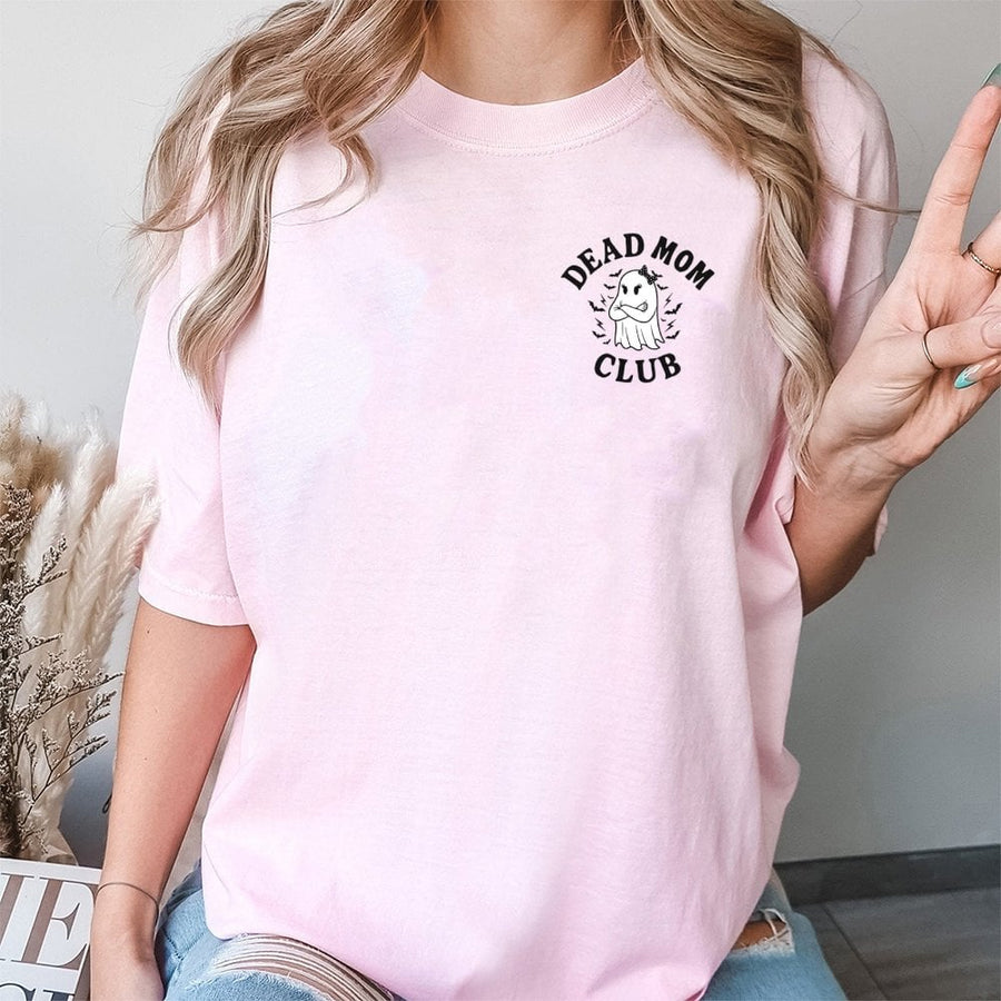Dead Mom Club T-Shirt | Funny Dark Humor Ghost Graphic | 100% Cotton Premium Tee | Sarcastic Grief Gift for Bereaved Daughter