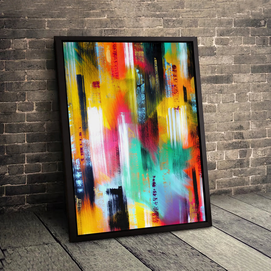 Colorful Abstract Canvas Art | Vertical Brushstroke Wall Decor | 1.25 Inch Gallery Wrap | Modern Statement Piece For Home And Office
