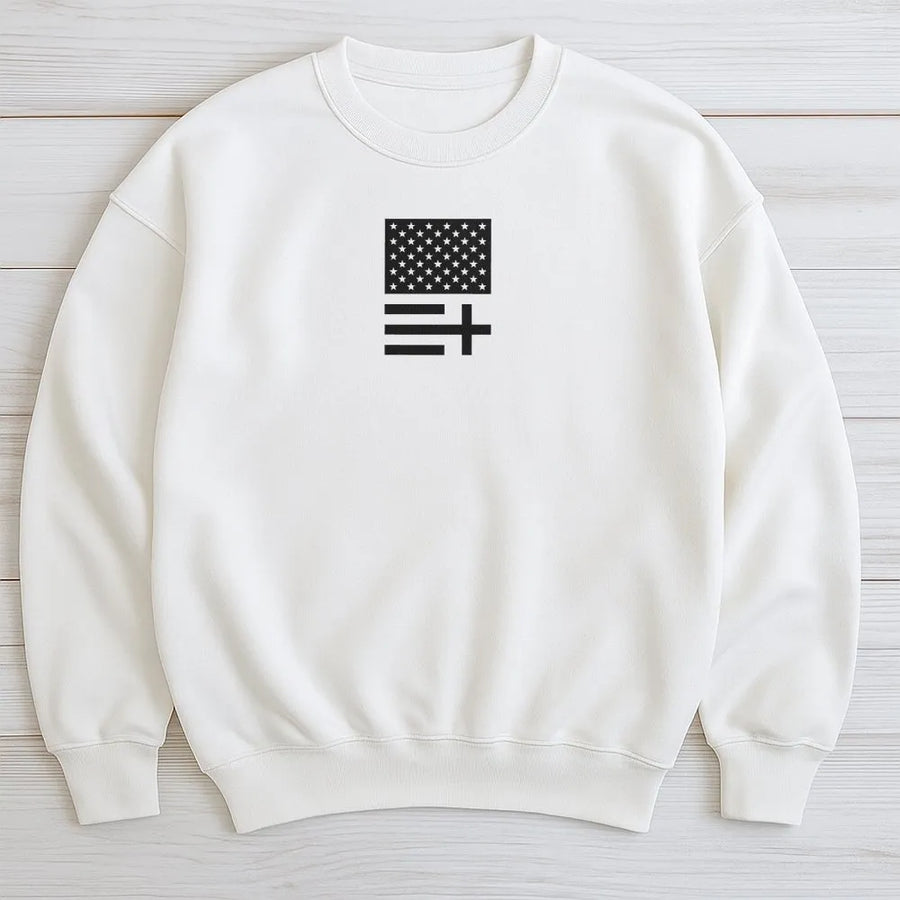 Minimalist American Flag Sweatshirt | Modern Abstract USA Graphic Sweatshirt | Premium Cotton Blend | Unisex Patriotic Gift