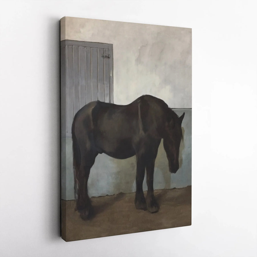 Vintage Horse Painting Canvas Print | Rustic Equestrian Wall Art | Premium Thick Gallery Wrap | Farmhouse Decor Gift for Horse Lover