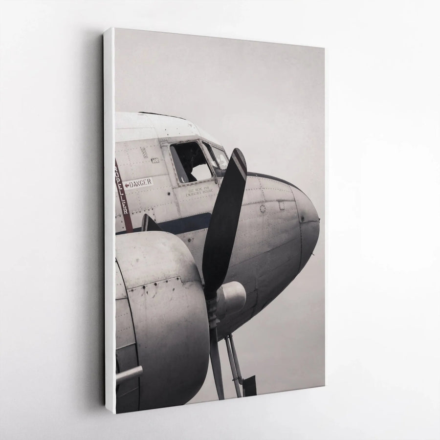 Vintage Airplane Canvas Wall Art | Nostalgic Aviation Photography | Premium Gallery Wrap Canvas | Collector's Gift for Pilot or History Buff