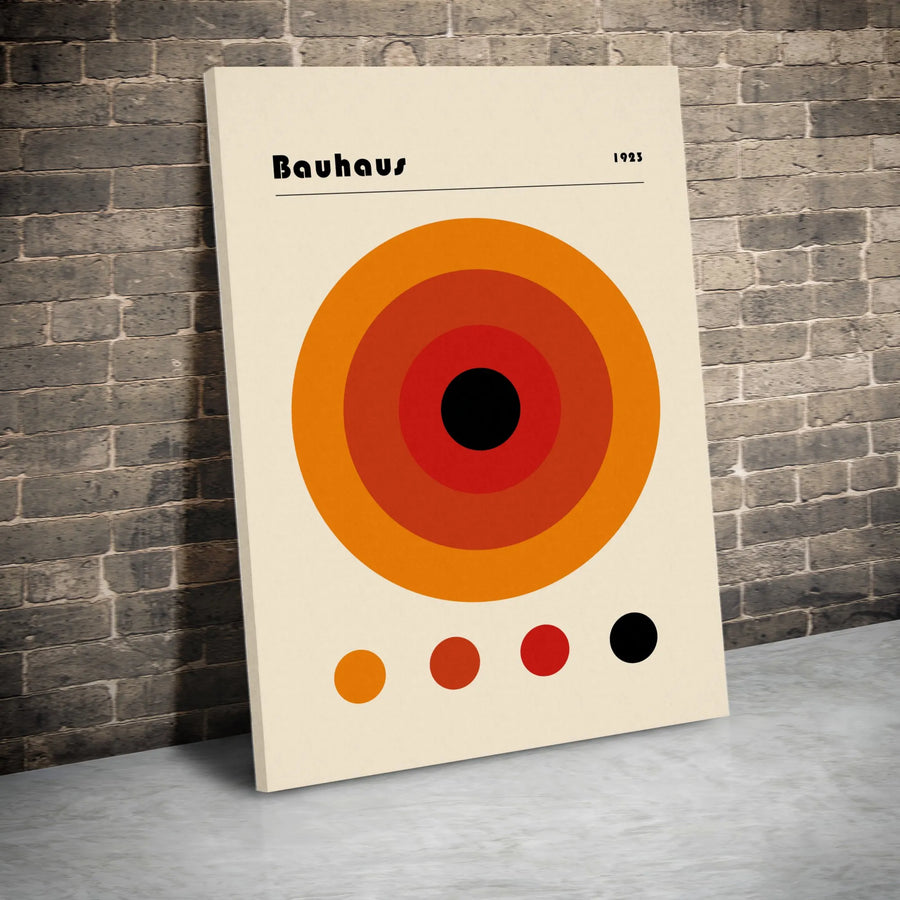 Bauhaus 1923 Geometric Circles Canvas | Mid Century Modern Abstract Art Print | Premium Gallery Wrapped Wall Decor | Minimalist Interior Gift