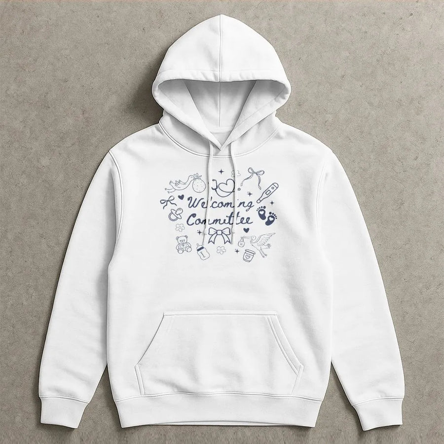 Welcoming Committee Nurse Hoodie | Labor and Delivery OB Nurse Gift | Premium Cotton Blend | Maternity Ward Apparel for Nurses