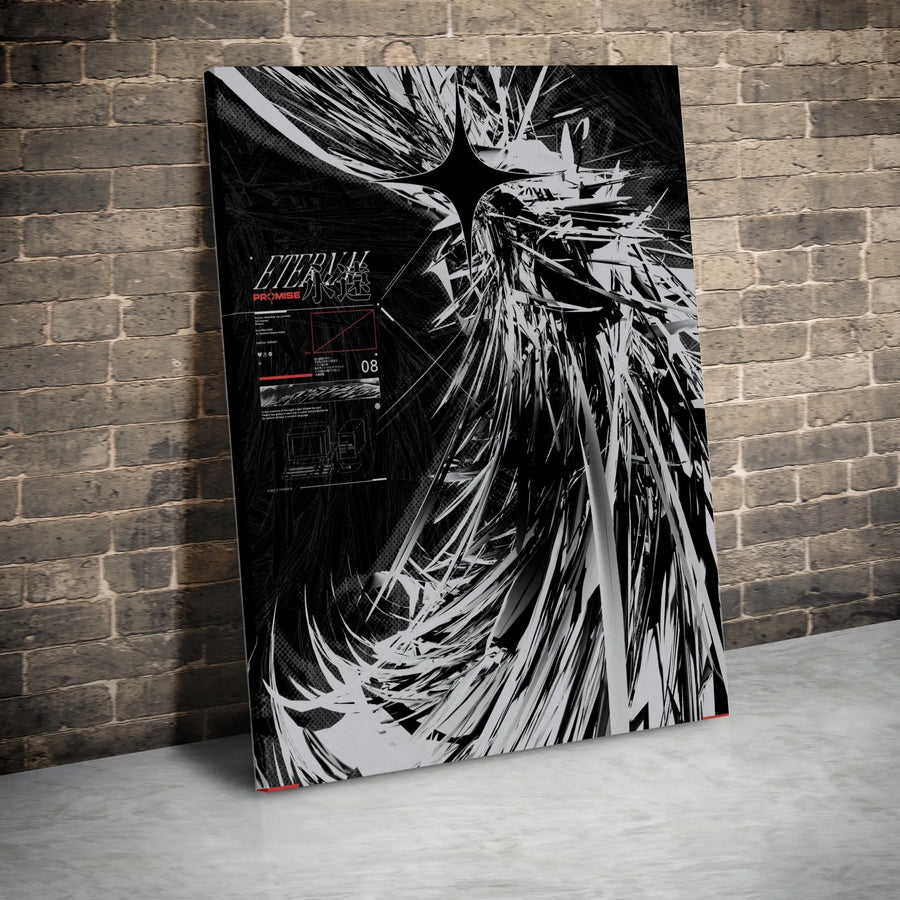 Eternal Promise Abstract Canvas Wall Art | Modern Cyberpunk Graphic Print | Premium Fade-Resistant Canvas | Unique Office & Home Decor Gift