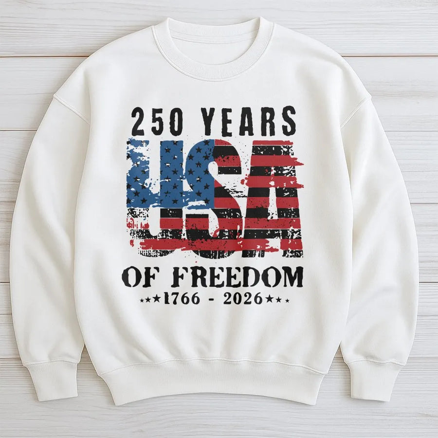 Patriotic 250th Anniversary Sweatshirt | Vintage 1776-2026 American Flag Graphic | Premium Cotton Tee | Gift for USA History Buff