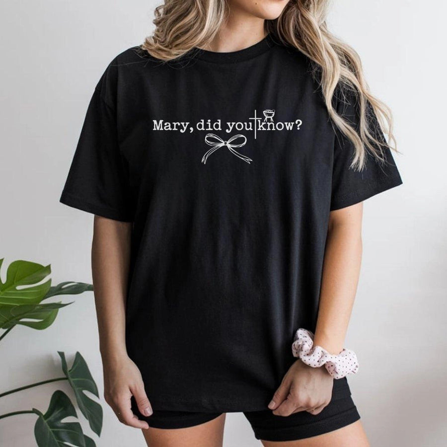 Mary Did You Know Christmas T-Shirt | Minimalist Faith Graphic Tee | Premium 100% Cotton | Religious Holiday Gift for Women and Men