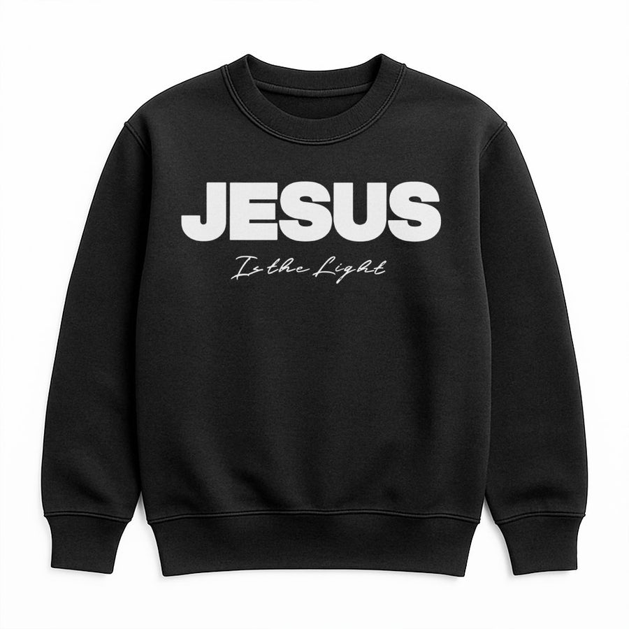 Jesus Is The Light Sweatshirt | Minimalist Christian Graphic Print | Premium Cotton-Poly Blend | Faith-Based Apparel Gift For Women And Men