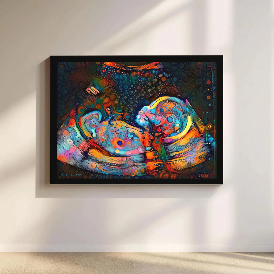 Psychedelic Fetal Art Canvas Print | Vibrant Abstract Sonogram Illustration | Premium Gallery Wrapped Decor | Unique Gift for Expecting Parents