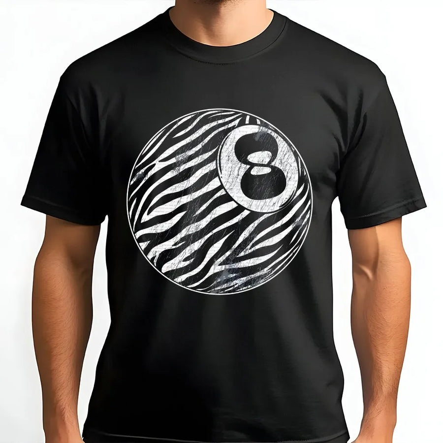 Zebra 8 Ball T-Shirt | Distressed Western Graphic Pullover | Premium Cotton Blend | Punchy Western Wear Gift for Cowgirls