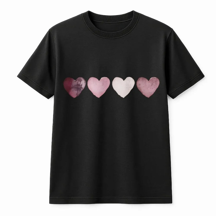 Watercolor Heart T-Shirt | Minimalist Valentine Aesthetic Design | Soft Premium Cotton Tee | Romantic Gift For Her Women Teens